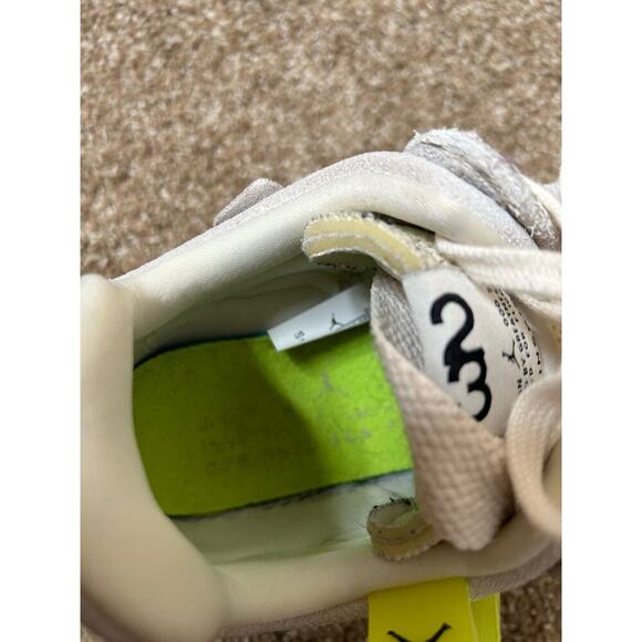 Womens JORDAN MA2 'PALE IVORY VOLT' neon suede chunky sole SZ 6 tennis shoes - Picture 9 of 11